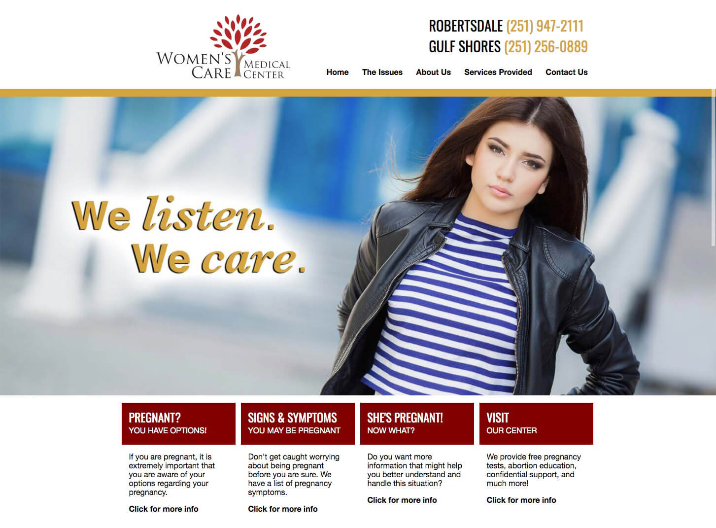 Women's Care Medical Center old website screenshot