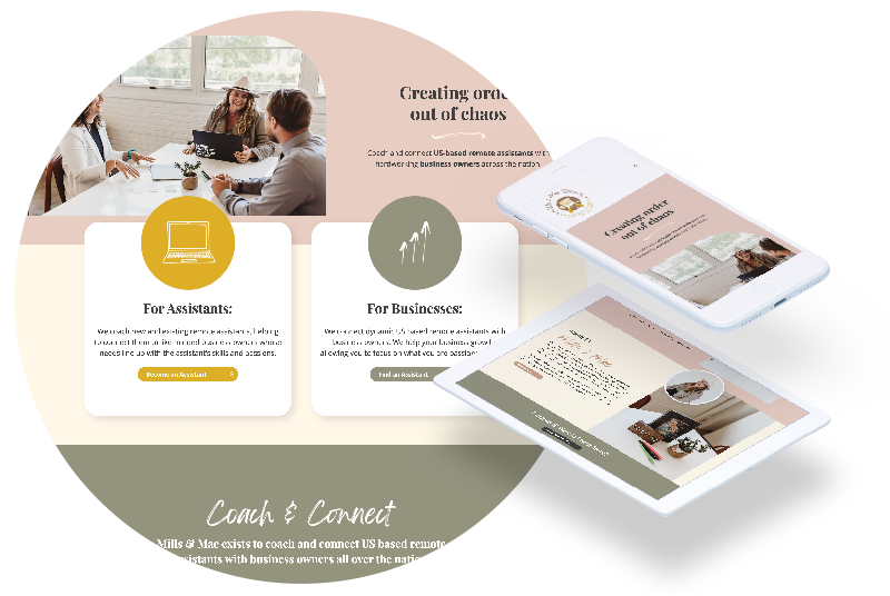 Mills & Mae Services website design